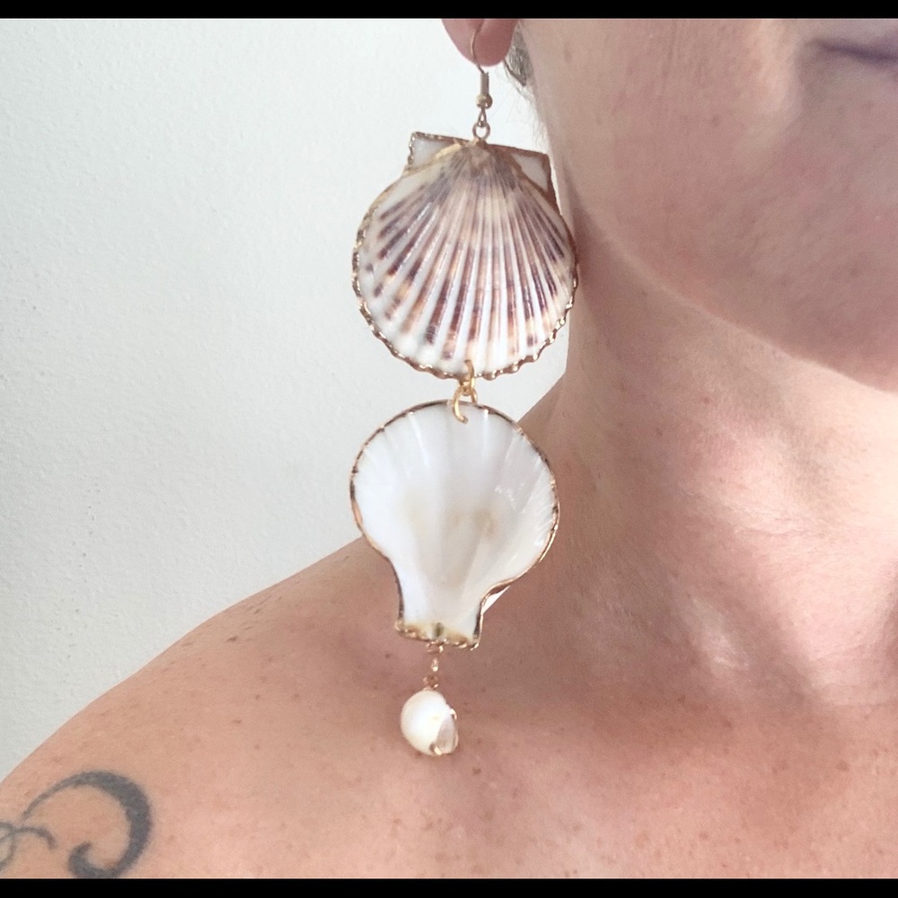 Custom Shell Drop Earrings - image 6